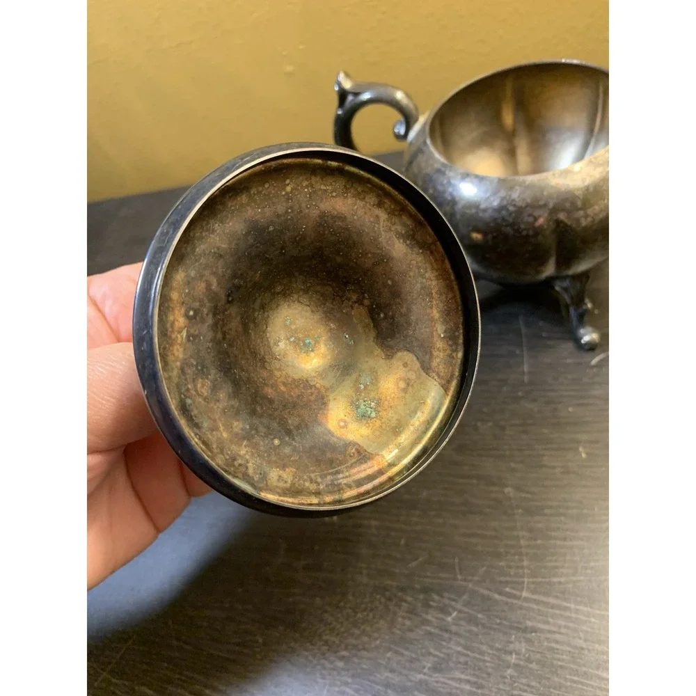 Vintage Sheridan Silver On Copper Sugar Bowl